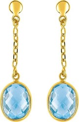 Pendents topaze bleue or 