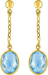 Pendents topaze bleue or 